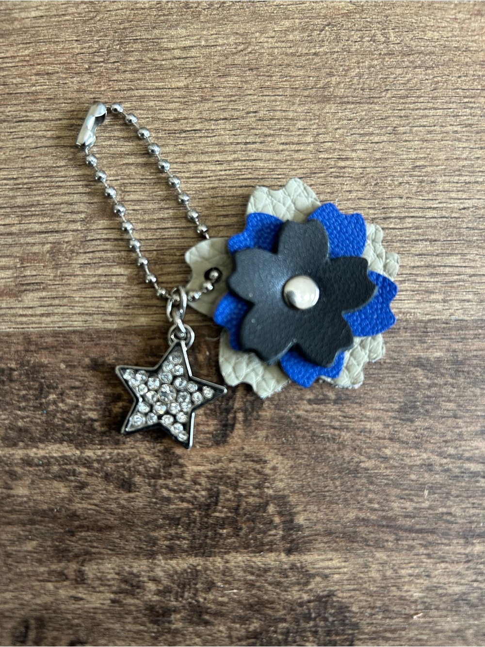 Upcycled Coach Charm Floral Leather Handmade Bag Charm/Keychain